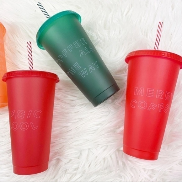 𝅺STARBUCKS Holiday 2019 Reusable Cold Cups Set 5 - Picture 4 of 8